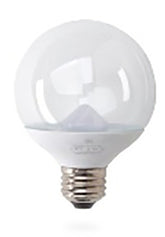 GE Industrial Solutions 28297 LED Bulb, Globe, G16.5 Lamp, 25 W Equivalent, E12 Lamp Base, Dimmable, Clear